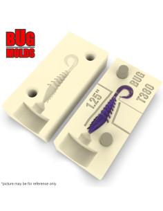 Fishing soft bait mold PrawnWriggler 1,25 inch model ID T380 from Bugmolds 2