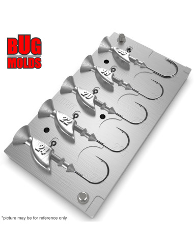 Aluminum CNC Mold Jig Head Boot Shape Model 1 16-24g 5-cav: 16-18-20-22-24g ID L87