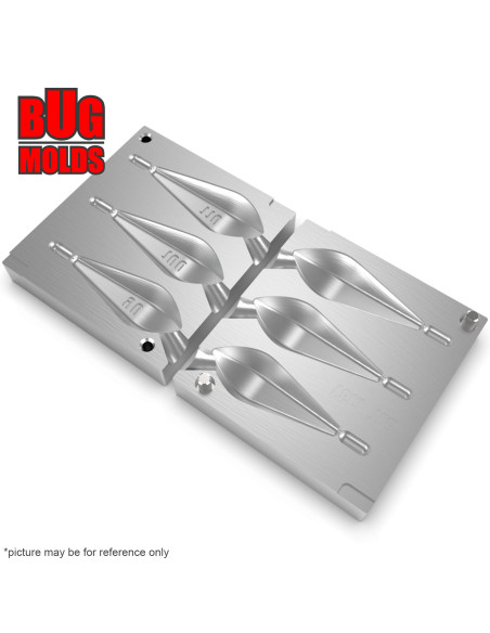 Aluminum CNC Mold Carp Sinker Horizon 90-110g 3-cav: 90-100-110g ID L137