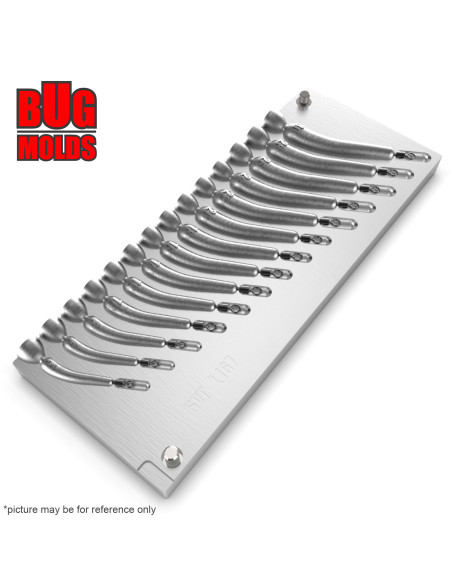 Aluminum CNC Mold Drop Shot Banana Shape 5-30g 14-cav: 5-6-8-10-12-14-16-18-20-22-24-26-28-30g ID L167