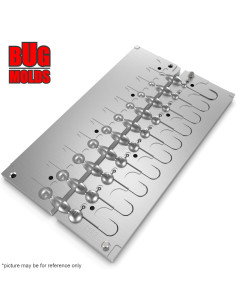 Aluminum CNC Mold Jig Head Round Shape 1-10g 10-cav: 1-2-3-4-5-6-7-8-9-10g ID L182 2