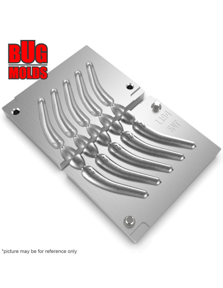 Aluminum CNC Mold Drop Shot Banana Shape 20g 5-cav: 20-20-20-20-20g ID L194