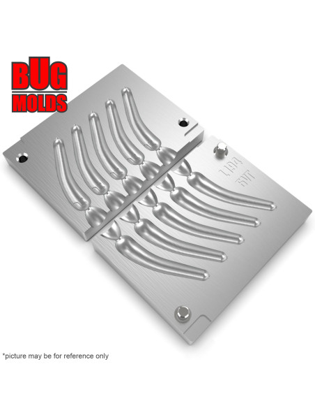 Aluminum CNC Mold Drop Shot Banana Shape 20g 5-cav: 20-20-20-20-20g ID L194