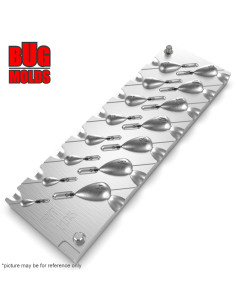 Aluminum CNC Mold Jig Rig Pear Punchball Shape 1-15g 15-cav: 1-2-3-4-5-6-7-8-9-10-11-12-13-14-15g ID L195