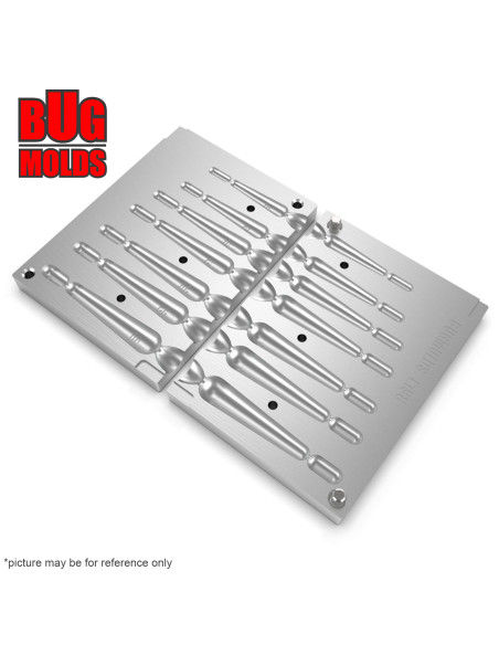 Aluminum CNC Mold Drop Shot Special Shape 10-40g 7-cav: 10-15-20-25-30-35-40g ID L198