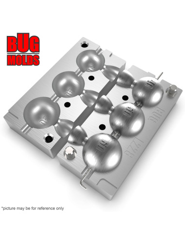 Aluminum CNC Mold Carp Sinker Round Shape 40-60g 3-cav: 40-50-60g ID L228