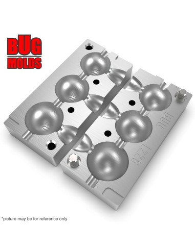 Aluminum CNC Mold Carp Sinker Round Shape 40-60g 3-cav: 40-50-60g ID L228