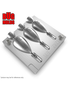 Aluminum CNC Mold Jig Rig Pear Punchball Shape 30-50g 3-cav: 30-40-50g ID L242