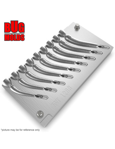 Aluminum CNC Mold Drop Shot Banana Shape 5-16g 9-cav: 5-6-7-8-9-10-12-14-16g ID L268