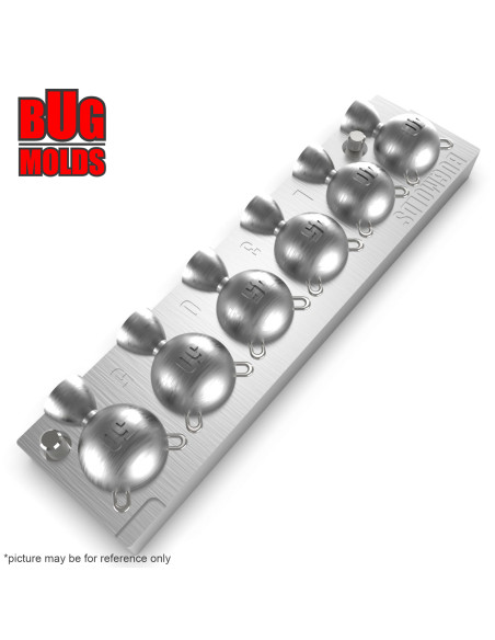 Aluminum CNC Mold Eccentric Joint Sinker NotFoldingBall 40-50g 3-cav: 40-45-50g ID L305