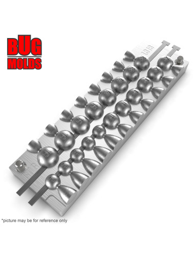 Aluminum CNC Mold Eccentric Joint Sinker Sport Ball 5-16g 19-cav: 5-5-5-5-5-10-10-11-11-12-12-13-13-14-14-15-15-16-16g ID L318