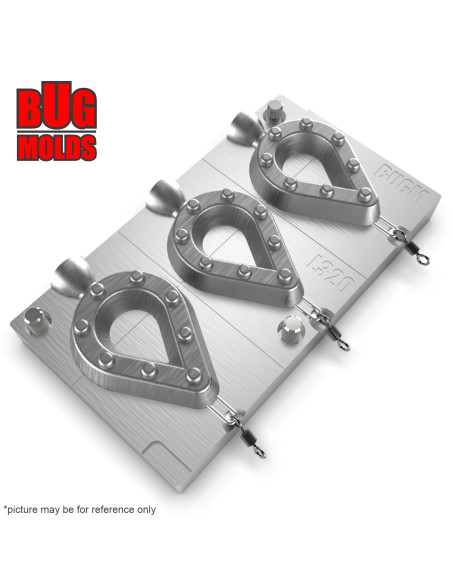 Aluminum CNC Mold Carp Sinker Grippa 100-110g 3-cav: 100-100-110g ID L320