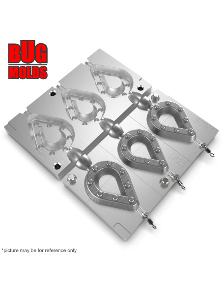 Aluminum CNC Mold Carp Sinker Grippa 100-110g 3-cav: 100-100-110g ID L320