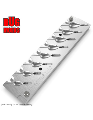 Aluminum CNC Mold Jig Rig Drop Lead Stick 3-10g 8-cav: 3-4-5-6-7-8-9-10g ID L338