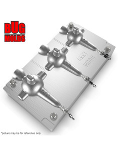 Aluminum CNC Mold Carp Sinker Bulava 60-100g 3-cav: 60-80-100g ID L339