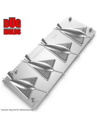 Aluminum CNC Mold Carp Sinker Plane Lead 60-120g 4-cav: 60-80-100-120g ID L342