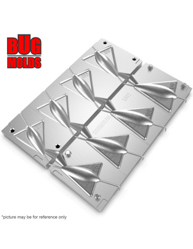 Aluminum CNC Mold Carp Sinker Plane Lead 60-120g 4-cav: 60-80-100-120g ID L342