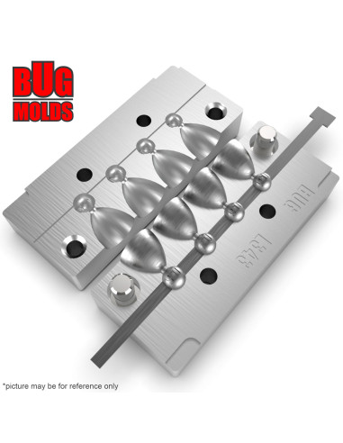 Aluminum CNC Mold Eccentric Joint Sinker Sport Ball 0.5-0.8g 4-cav: 0,5-0,6-0,7-0,8g ID L343