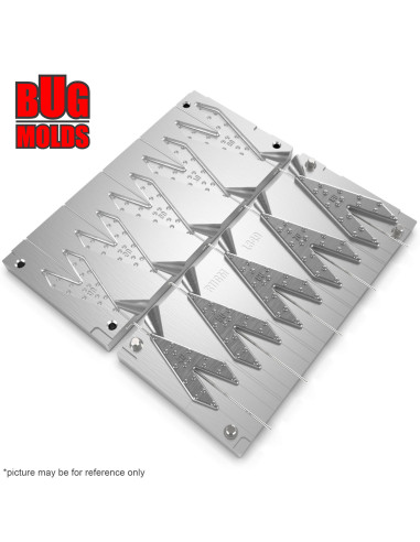 Aluminum CNC Mold Carp Sinker Swallow Tail Lead 40-80g 5-cav: 40-50-60-70-80g ID L349