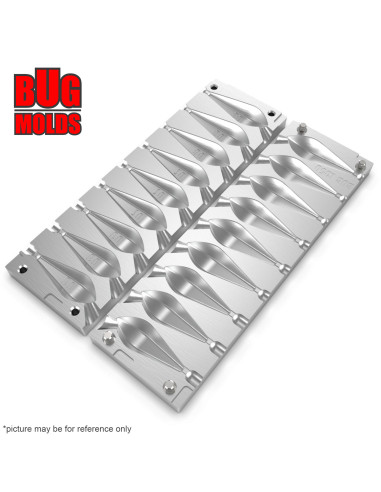 Aluminum CNC Mold Carp Sinker Horizon 60-80g 9-cav: 60-60-60-70-70-70-80-80-80g ID L350