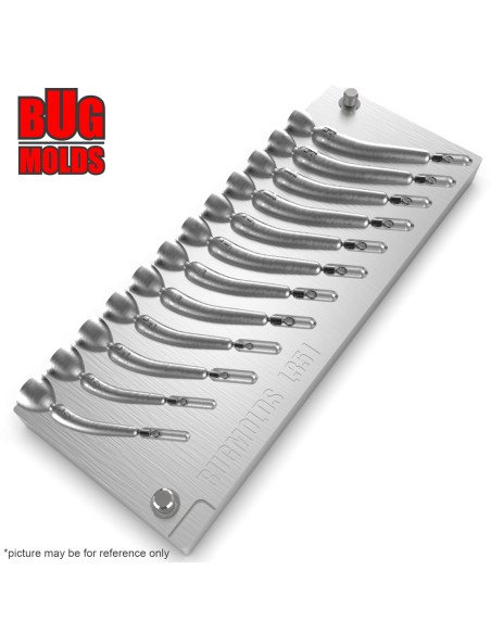 Aluminum CNC Mold Drop Shot Banana Shape 3-13g 12-cav: 3-3-5-5-7-7-9-9-11-11-13-13g ID L351