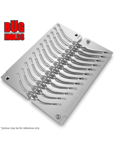 Aluminum CNC Mold Drop Shot Banana Shape 3-13g 12-cav: 3-3-5-5-7-7-9-9-11-11-13-13g ID L351