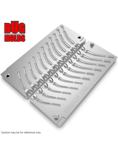 Aluminum CNC Mold Drop Shot Banana Shape 2-10g 11-cav: 2-2-2-3-3-5-5-8-8-10-10g ID L353