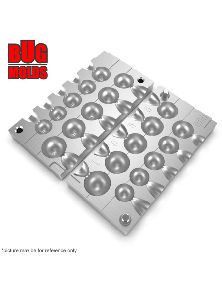 Aluminum CNC Mold Eccentric Joint Sinker Sport Ball 10-28g 10-cav: 10-12-14-16-18-20-22-24-26-28g ID L355