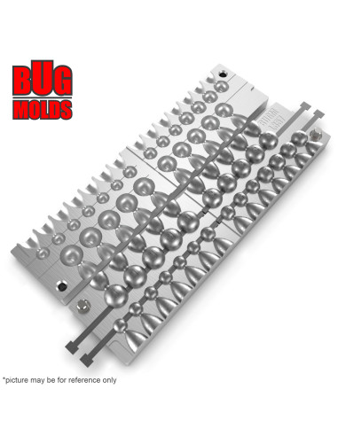 Aluminum CNC Mold Eccentric Joint Sinker Sport Ball 2-10g 24-cav: 2-2-2-2-2-2-3-3-3-3-5-5-5-5-8-8-8-8-8-10-10-10-10-10g ID L357