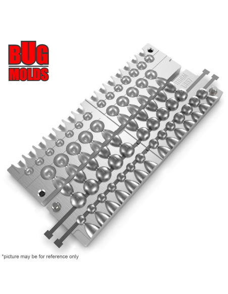 Aluminum CNC Mold Eccentric Joint Sinker Sport Ball 2-10g 24-cav: 2-2-2-2-2-2-3-3-3-3-5-5-5-5-8-8-8-8-8-10-10-10-10-10g ID L357