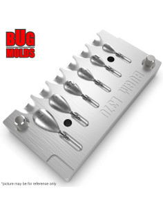 Aluminum CNC Mold Jig Rig Pear Punchball Shape 1-6g 6-cav: 1-1,5-2-2,5-4-6g ID L370
