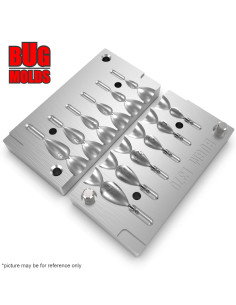 Aluminum CNC Mold Jig Rig Pear Punchball Shape 1-6g 6-cav: 1-1,5-2-2,5-4-6g ID L370 2