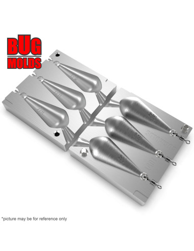 Aluminum CNC Mold Carp Sinker Exocet 115-125g 3-cav: 115-120-125g ID L401