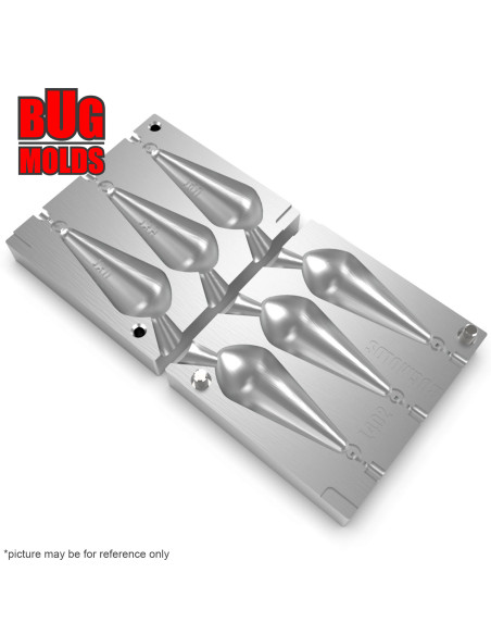 Aluminum CNC Mold Carp Sinker Exocet 130-140g 3-cav: 130-135-140g ID L402