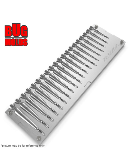 Aluminum CNC Mold Drop Shot Special Shape 5-24g 20-cav: 5-6-7-8-9-10-11-12-13-14-15-16-17-18-19-20-21-22-23-24g ID L406