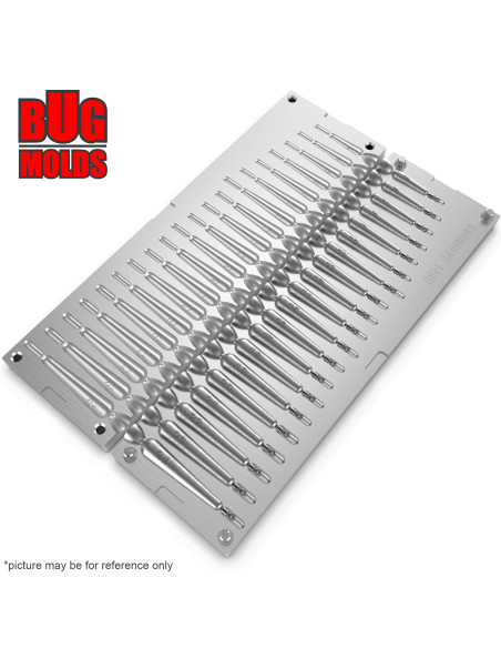 Aluminum CNC Mold Drop Shot Special Shape 5-24g 20-cav: 5-6-7-8-9-10-11-12-13-14-15-16-17-18-19-20-21-22-23-24g ID L406