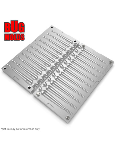 Aluminum CNC Mold Drop Shot Special Shape 25-35g 11-cav: 25-26-27-28-29-30-31-32-33-34-35g ID L407