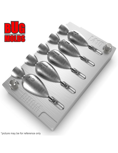 Aluminum CNC Mold Jig Rig Pear Punchball Shape 12-20g 5-cav: 12-14-16-18-20g ID L410