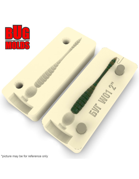 Fishing soft bait mold Tipsy 2 inch model ID W01 from Bugmolds
