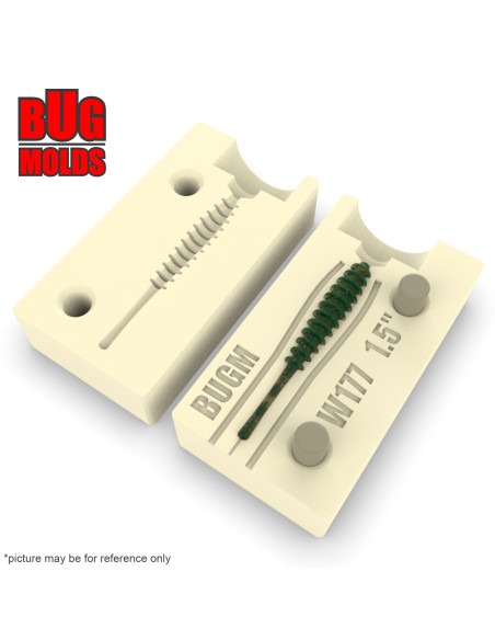 Fishing soft bait mold AjiRinger 1,6 inch model ID W06 from Bugmolds