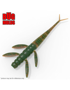 Fishing soft bait mold Flit 2 inch model ID W19 from Bugmolds