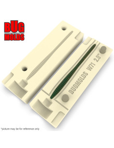Fishing soft bait mold Worm 2,8 inch model ID W71 from Bugmolds 2
