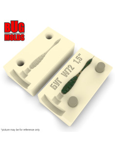 Fishing soft bait mold Tipsy 1,5 inch model ID W72 from Bugmolds 2