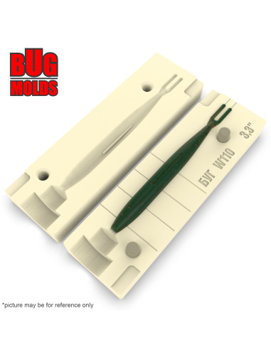 Fishing soft bait mold JerkMinnow 3,3 inch model ID W110 from Bugmolds