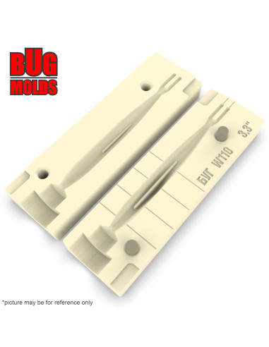 Fishing soft bait mold JerkMinnow 3,3 inch model ID W110 from Bugmolds