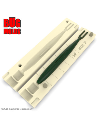 Fishing soft bait mold JerkMinnow 5 inch model ID W226 from Bugmolds