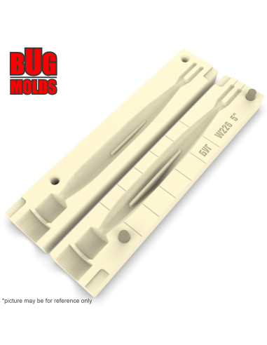 Fishing soft bait mold JerkMinnow 5 inch model ID W226 from Bugmolds