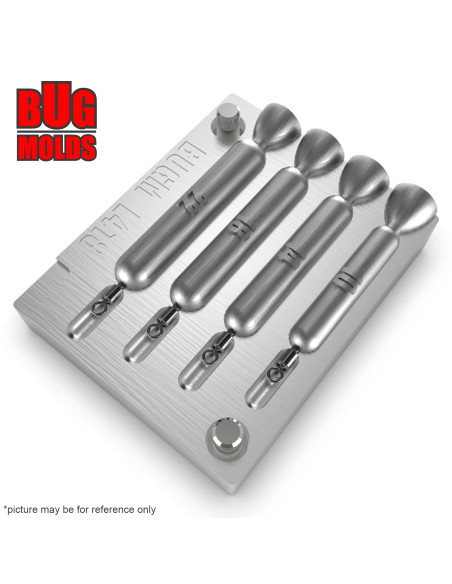 Aluminum CNC Mold Drop Shot Classic 10-22g 4-cav: 10-14-18-22g ID L418