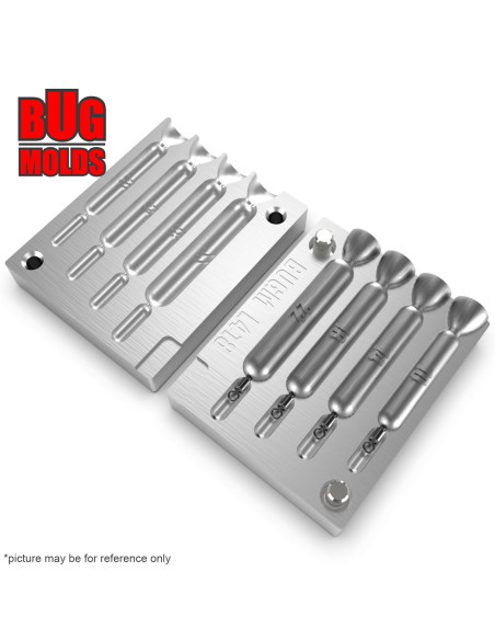 Aluminum CNC Mold Drop Shot Classic 10-22g 4-cav: 10-14-18-22g ID L418