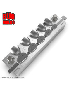 Aluminum CNC Mold Eccentric Joint Sinker Fish Head 1-3g 5-cav: 1-1,5-2-2,5-3g ID L453